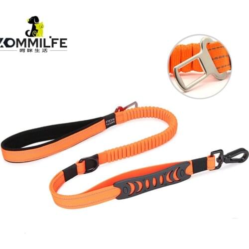 KOMMILIFE Multifunctional Pet Dog Leash Reflective Nylon Dog Seat Belt Leash 2 in 1 Pet Dog Training Rope Pet Leads For Dogs
