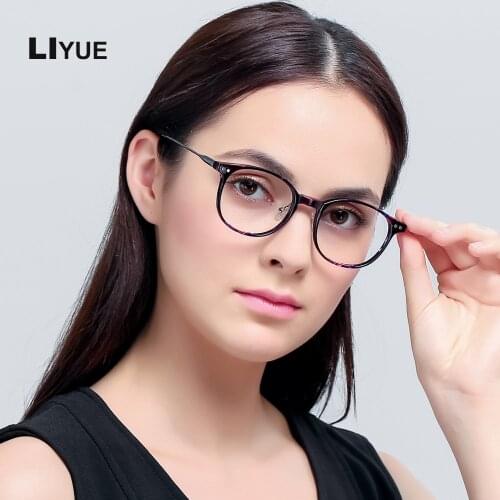 LIYUE Fashion transparent optical clear glasses frame men eyeglasses women Round Spectacles frame High quality eyewear frame