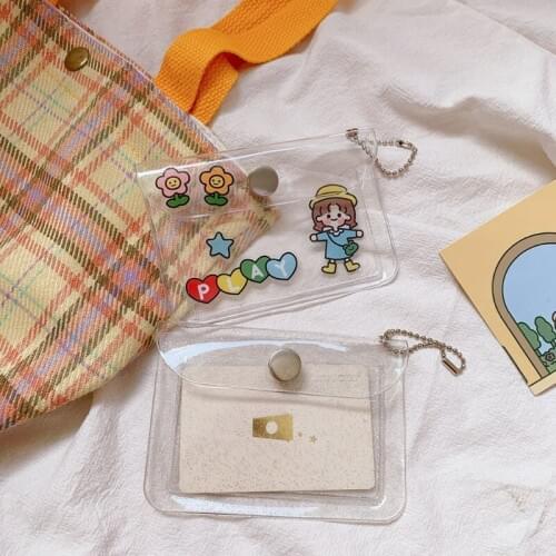 Fashion Women Transparent PVC Credit Card Holder Case Bus Bank Cards Organizer