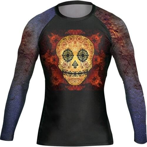 Mens Ornate Floral Sugar Skull Graphic Full Printed Muscle Top Cycling Jersey for Team Club