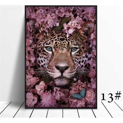 Animal Flower Lion Tiger Elephant Elk Orangutan Printed 11CT Cross Stitch Embroidery Complete Kit DMC Threads Package