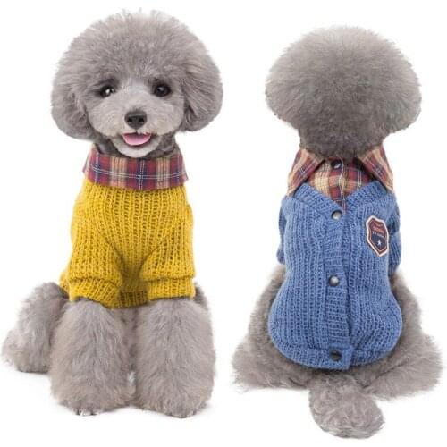 Pet Dog Clothes,Autumn and Winter Cat Dog Clothes,Suitable for Teddy Bear Bomei Small and Medium Dog Lapel Sweater dog clothing