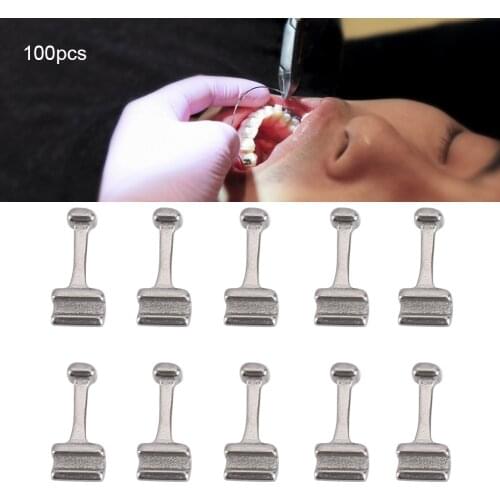 100 Pcs Stainless Steel Dental Clinic Pratical Orthodontic Crimpable Hook Dental Accessory Long Short Type Optional Tooth Care