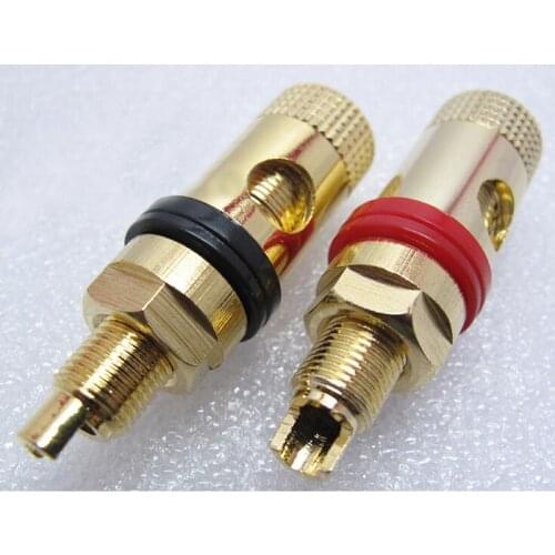 A pair Banana connector Gold-plated Banana plug sockets Copper supply terminal for Stereo speakers New