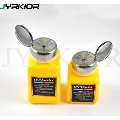 Jyrkior Plastic Anti-Static Press Type 4A/6A 100/180ML lcohol Fluid Pressure Pump Dispenser Remover Bottle Cleaning Agent Bottle