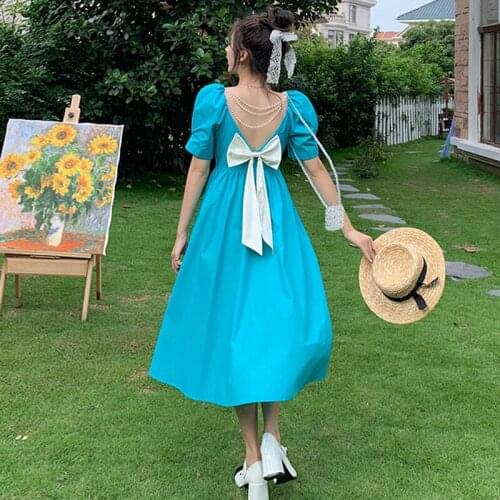 Dresses Women Square Neck Halter Temperament Dress Female Summer New French Super Fairy Design Niche Waist Long Skirt