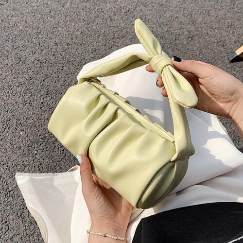 Soft Leather Pleated Cloud Bag 2021 Mini Brands Bowknot Chain Shoulder Bag Designer Handbags Luxury Leather Crossbody Bags