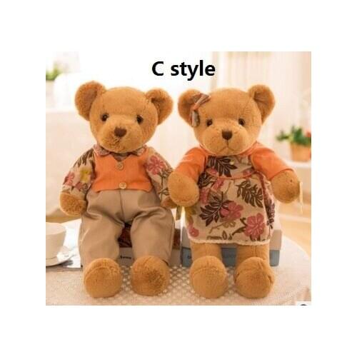About 35cm lovers couples bears plush toy leafs cloth teddy bear soft doll Valentines Day,propose marriage gift b2918