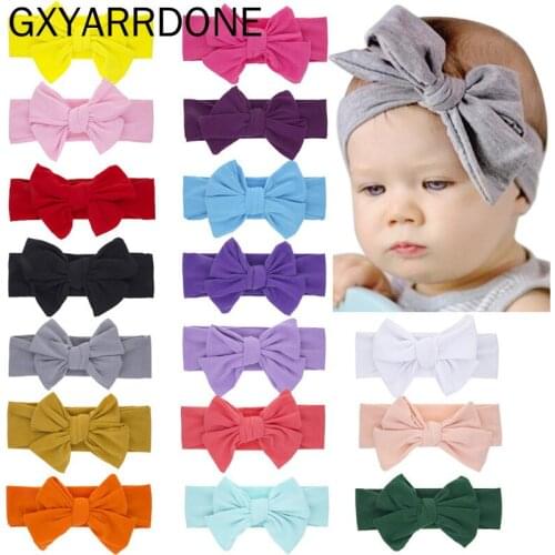 2021 Baby Newborn Kids Handmade Double Knotbow Headbands Knotted Hair Bow Headwraps Children Girls Diy Hair Accessories