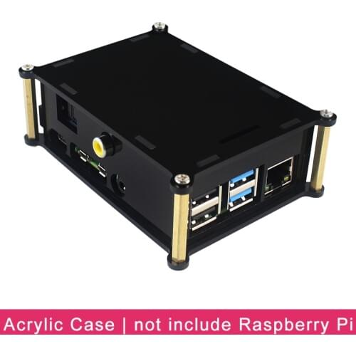 Raspberry Pi 4 Model B PiFi Digi+ V1.0 Sound Card Acrylic Case Black Box Shell for Raspberry Pi 4 Audio Pi HAT Extension Board