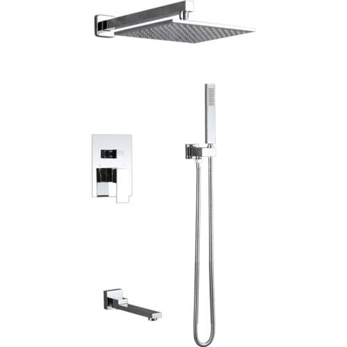 Rozin-Mecanismo de grifera para ducha en pared sistema lluvia, accesorio para bao, cabezal de 16'' con grifo mezclador