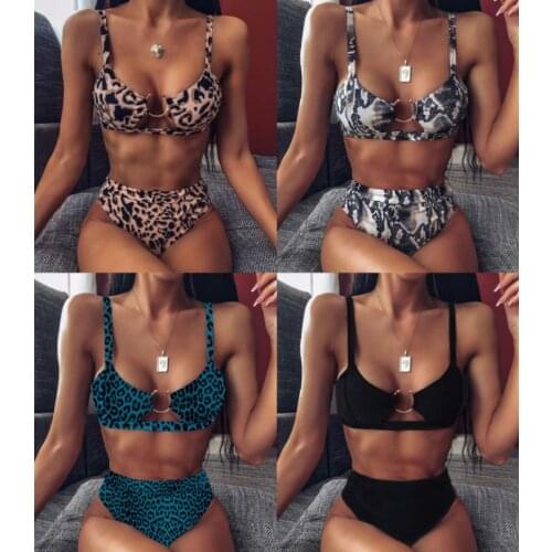 Sexy Women High Waist Bikini Swimsuit Swimwear Female Bandeau Thong Biquini Bikini Set Bathing Suit Bather Brazilian Bikini