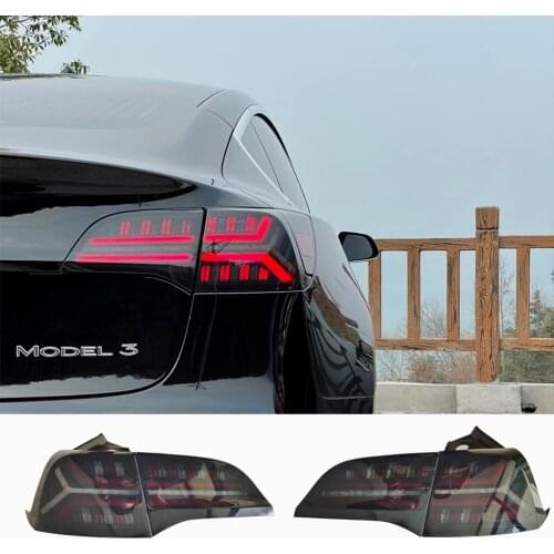 LED Light Rear Brake Tail Light Dynamic Turn Signal Reflector Rear Bumper Trunk Tail Lamp For 2018 2019 2020 Tesla Model 3