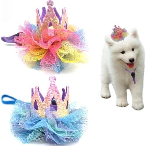 Pet Supplies European Style The Four Seasons Feather Hair Netting Yarn Hat Exquisite Fashion Pet Cat and Dog Accessories Hat