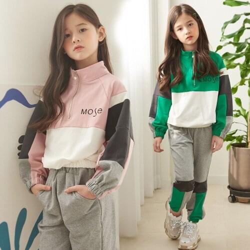 Cotton Kids Girls Spring Suits 8 10 years Korean style Children Clothing Set