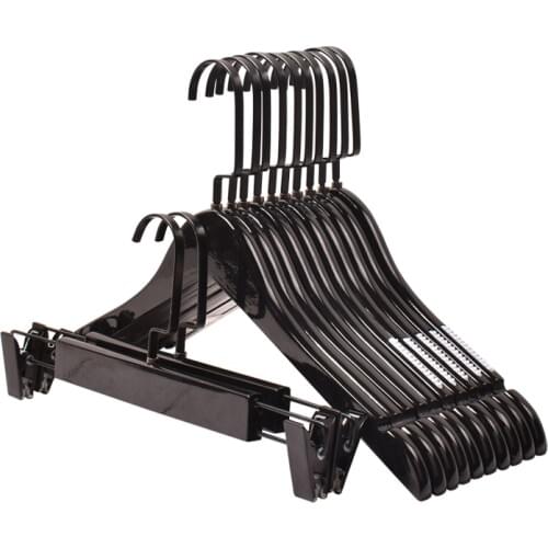 10Pcs Lot Black Ssolid Wood Hanger Non-slip Wardrobe Wooden Clothes Rack Mens And Womens Childrens Wea