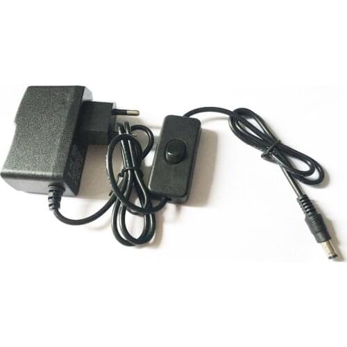 High Quality 100pcs 12V 1A Power Supply With Switch ON/OFF ON / OFF For Led Strip DC plug 5.5mm x 2.1mm-2.5mm EU plug