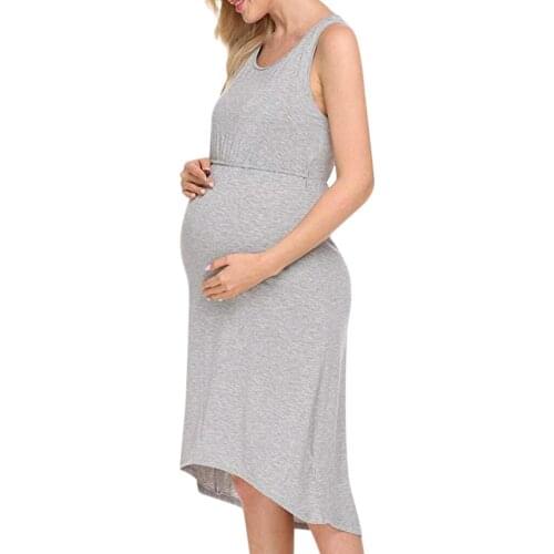 Womens Lactation Summer dresses Maternity Summer Dress Nursing Nightgown for Breastfeeding Women Black Pregnant Sexy Dress z412