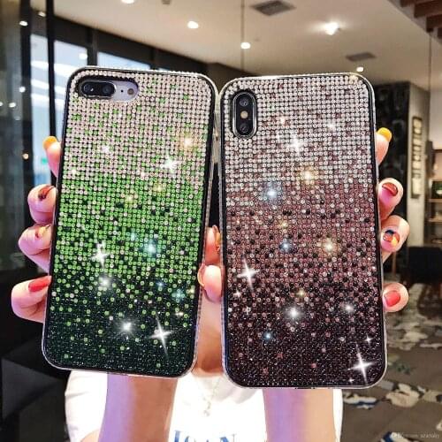 Girl case For Iphone 11 pro xr x xs max 8 7 6 plus Rhinestone phone Case fashion premium luxury bling Glitter shockproof
