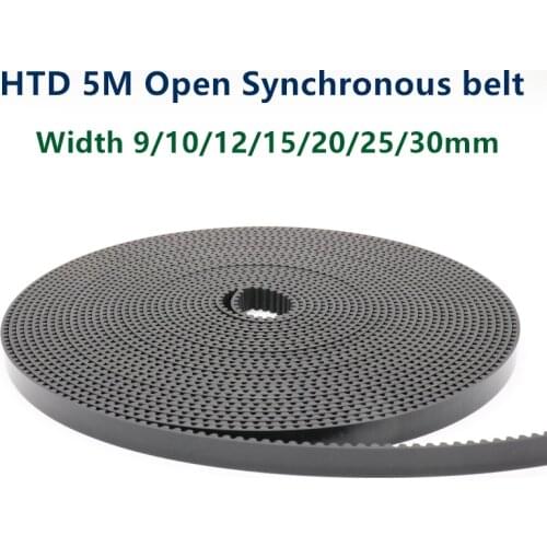 Arc Tooth HTD 5M Open Synchronous belt Width15mm Rubber fiberglass Neoprene HTD5M pulley Laser Engraving CNC