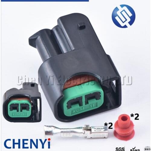 1 Set KUM 2 Pin female Automotive waterproof connector Plug Harness connector Sockets HP067-02021 For Kia Hyundai