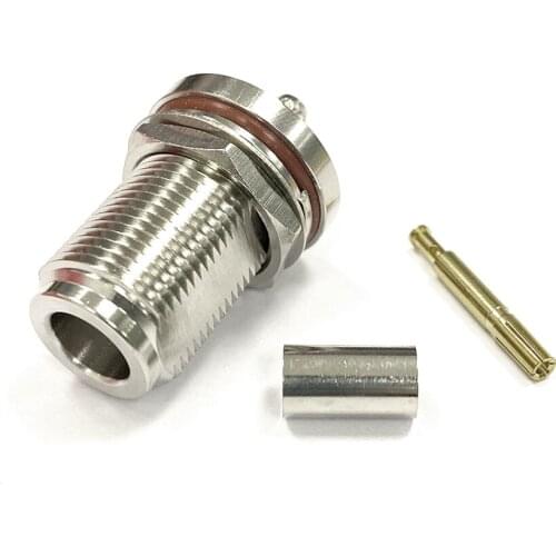 1pc N female jack RF Coax Connector Crimp RG58,RG142,RG400,LMR195 Cable Straight Nickelplated NEW wholesale