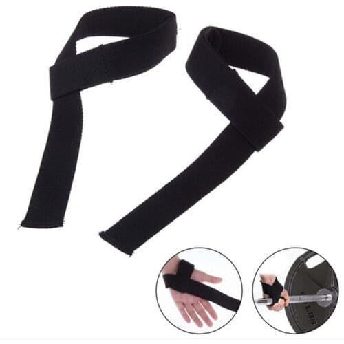 2PCS/lot Men Leather Padded Gym Weight Lifting Straps Crossfit Wrist Support Wraps Hand Bar Bodybuilding Strength Power Training