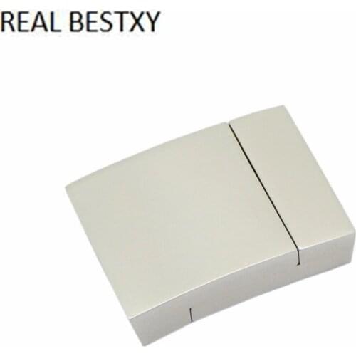 20pcs/lot hole size 15.3*3mm Matte Steel Color Stainless Steel Flat Magnetic Clasps Metal Connector Leather Cord Bracelet