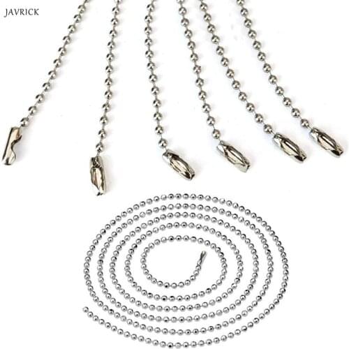 20PCS Silver Tone 316L Stainless Steel Ball Bead Chain Necklace Jewelry Findings