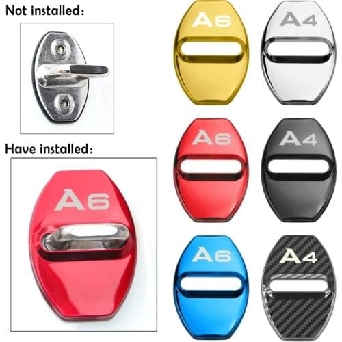 4pcs Car Buckle Door Lock Cover Door Holder Protector Cover auto fit for Audi A1 A3 A4 A5 A6 A7 A8 Q3 Q5 Q7 S8 TT