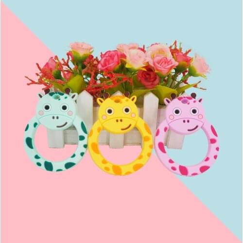 Chenkai 5PCS Silicone Deer Teether Toys Chewable Baby Teether Shape Products Nursing Gift Accessory BPA free