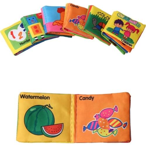 6 Styles Soft Cloth Books for Baby Boys Girls Rustle Sound Infant Educational Stroller Rattle Toys For Newborn 0-12 month 1PCS