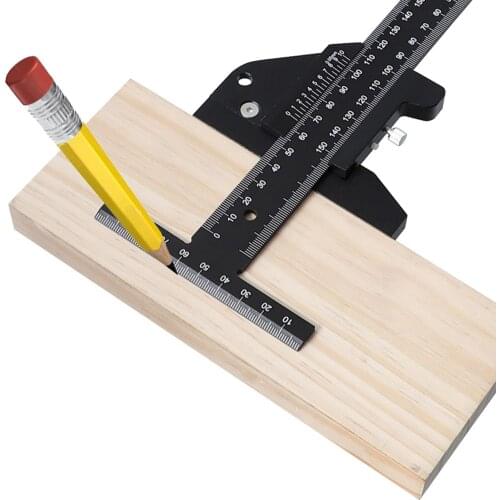 Aluminum Alloy T Drawing Detachable Measuring Ruler Multifunctional DIY Rulers Woodworking Utiltiy Tools Measuring Ruler