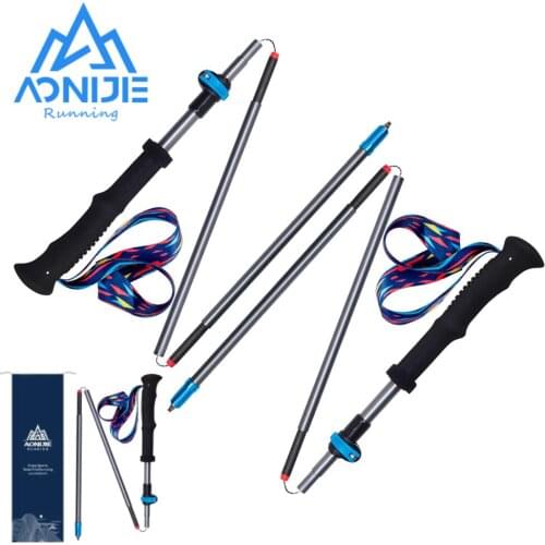 AONIJIE E4205 One Piece Lightweight Folding Collapsible Quick Lock Trekking Pole Hiking Trail Running Walking Stick Carbon Fiber