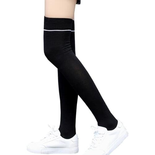 2 Pairs Cotton Thigh Socks Japanese Style Over Knee Long Stockings Teenage Students Athltic Leisure Wear High Socks
