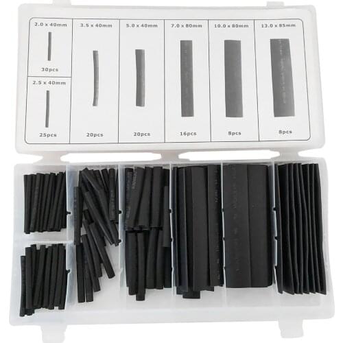 2mm-13mm Dia. Heat Shrink Wire Wrap Tubes Tubing Sleeves Black