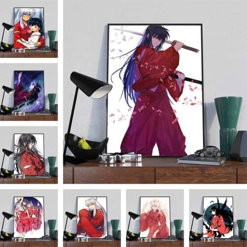 Home Decor Japanese Anime Painting Canvas Print InuYasha Poster Modern Wall Art Modular Picture Bedroom Background No Framework