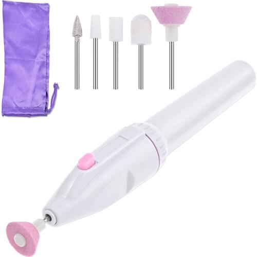 Electric Nail Drill 5 In 1 Kit Battery Manicure Pedicure Grinding Polishing Nail Polisher Art Sanding File Pen Tools Machine