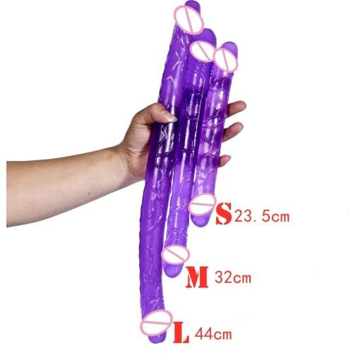 Double head Dildo Long Jelly Realistic Dildo Double Ended Dildo Flexible Big Penis for Women Masturbator Sex Toys for Lesbian