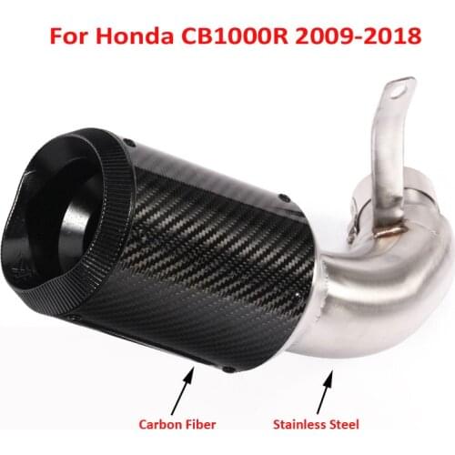 Motorcycle Exhaust Muffler Carbon Fiber Escape Tip Silencer Slip on CB1000R Motorbike Exhaust for Honda CB1000R 2009-2018
