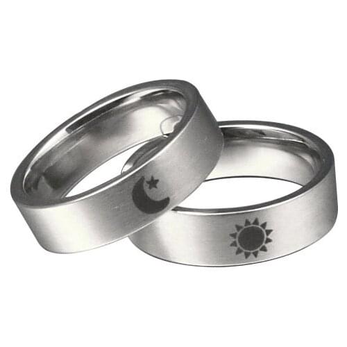 Hot Moon Star Sun Ring Couple Ring Titanium Steel Men and Women Ring Stainless Steel Jewelry