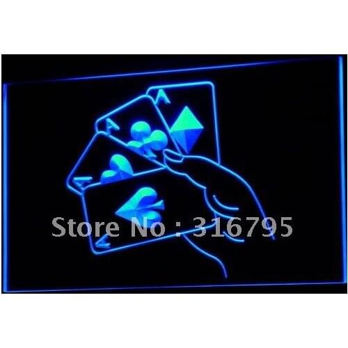 I705 Poker Ace Lucky Beer Bar LED Neon Light Light Signs On/Off Switch 20+ Colors 5 Sizes
