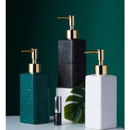 Ceramic Soap Dispenser Hand Sanitizer Bottle Nordic Bathroom Toilet Lotion Bottle ShowerGelBottlePressSub-bottleShampooBot1PCS
