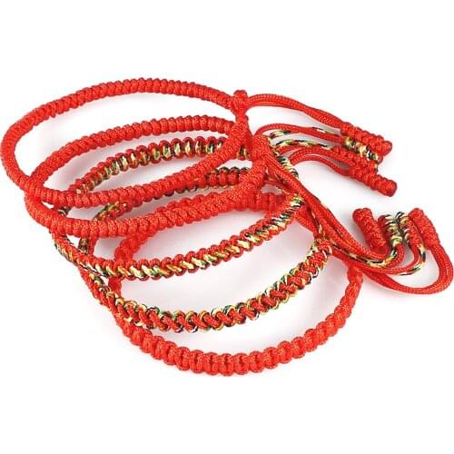 Charm Lucky Red Rope Bracelets Women Men Adjustable Handmade Knot Woven String Bracelet Anklet Amulet Couple Stretch Jewelry