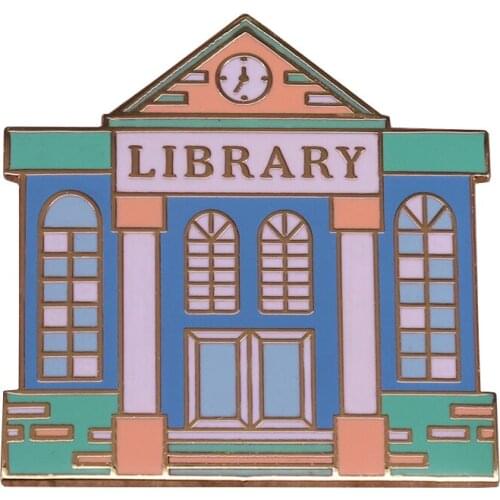 Cute Little Pastel Library Enamel Pin Declare Your Love For Books