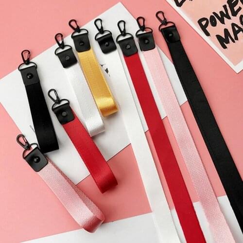 Solid Color Cute Lanyard Neck Strap For Keys ID Card Mobile Phone Straps For Huawei USB Badge Holder DIY Hang Rope