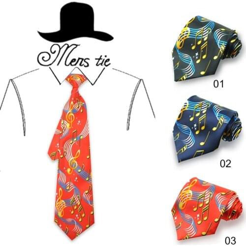 Musical Note Mens Tie For Men Cravate Homme Black Navy Red Music Note Neckties Wedding Party Gravatas Multi Colors Luxury Gift