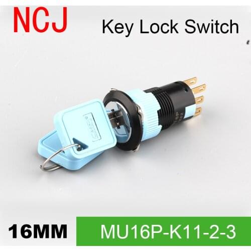 NCJ MP16 PC 16MM Knob Switch Series - key lock Knob switch key lock switch 5A