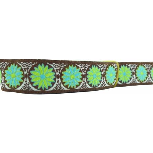 10 Meters 7/8'' 22mm Neon Green Daisy Flower Adjustable Headbands Woven Jacquard Ribbon