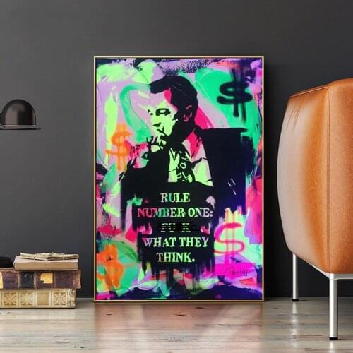 Posters and Prints on Canvas Wall Art Watercolor Portrait Painting Success Positive Quotes Pictures for Living Room Home Decor